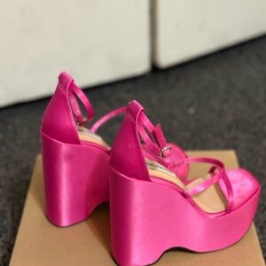 Pink Platform Wedge Sandals